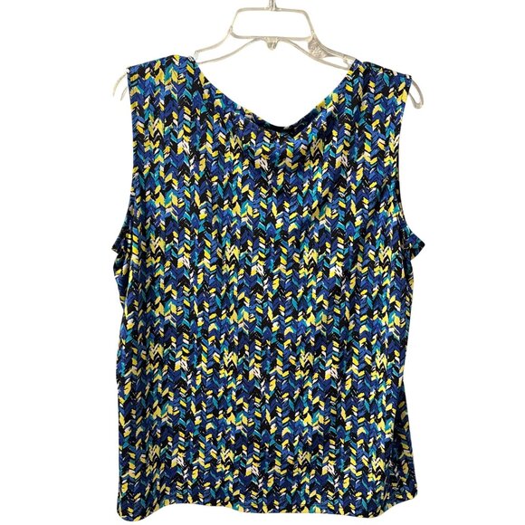 Jones Studio Womens Sleeveless Blouse Sz 1X green multi women blouse - Picture 9 of 12